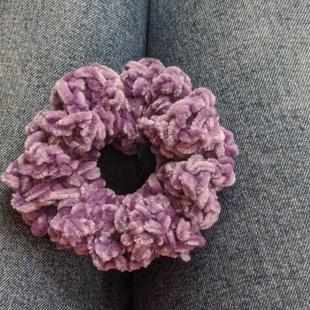 Purple scrunchie